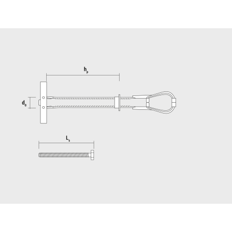 Technical drawing of cavity plug universal BT Plus with hex-head screw