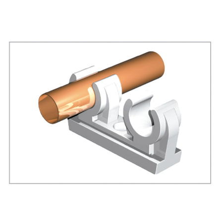 Saniclip double plastic clip - Double pipe clip