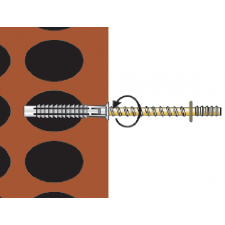 Plastic bag wood screw with internal thread Torab TRBP