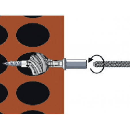 Plastic bag wood screw with internal thread Torab TRBP