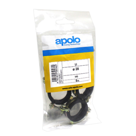 Plastic bag metal clamp with rubber M6 LI