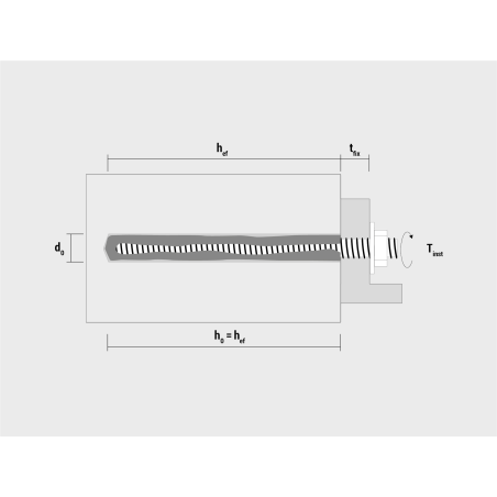 Technical drawing of injection mortar ResiFIX in concrete