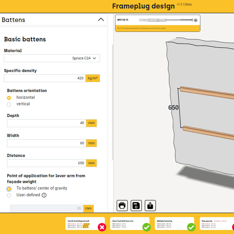 EN_battens_MFR-software_CELO CELO Software MFR - calculate your fixings for facade subructure