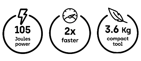 With 105 joules of power, 2x faster than other nailers, and weighing only 3.6 kg, the FORCE ONE+ is the obvious choice